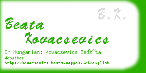 beata kovacsevics business card